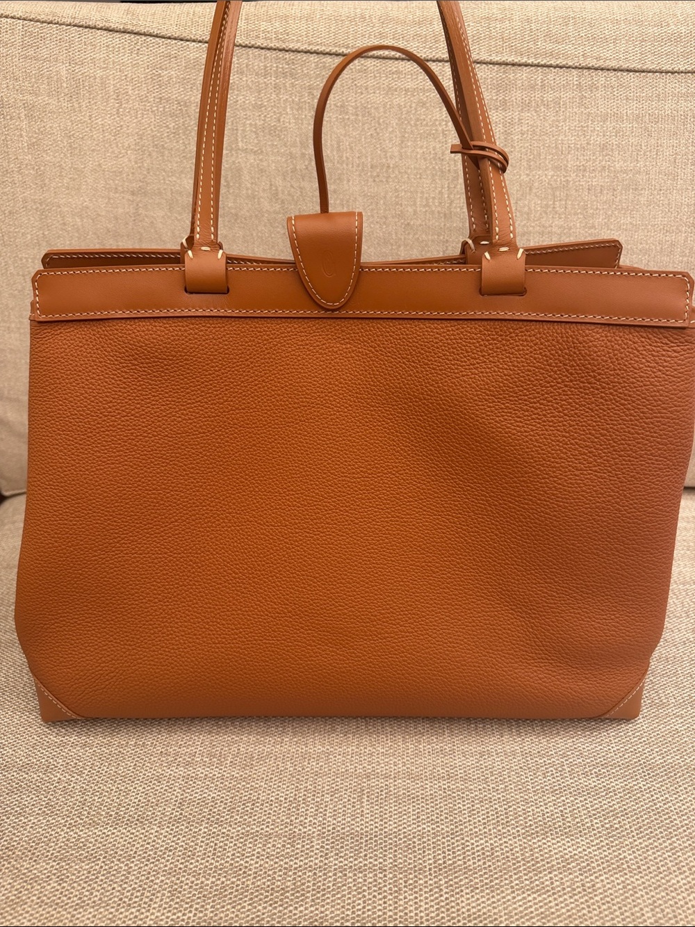 Goyard Pebbled Leather Tote in Cognac